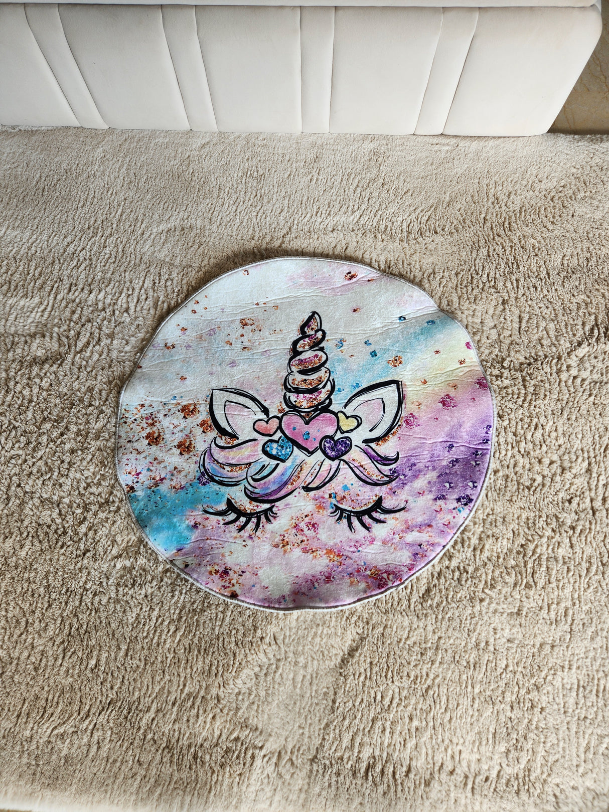 Tapis rond 90 cm Sweet Unicorn