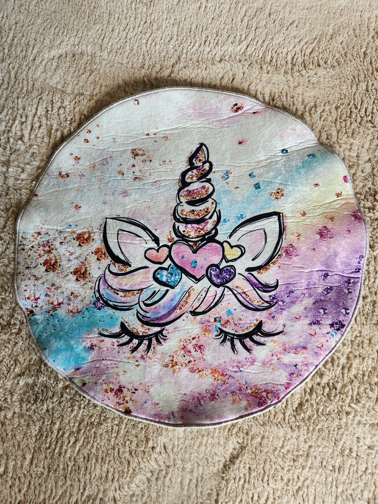 Tapis rond 90 cm Sweet Unicorn