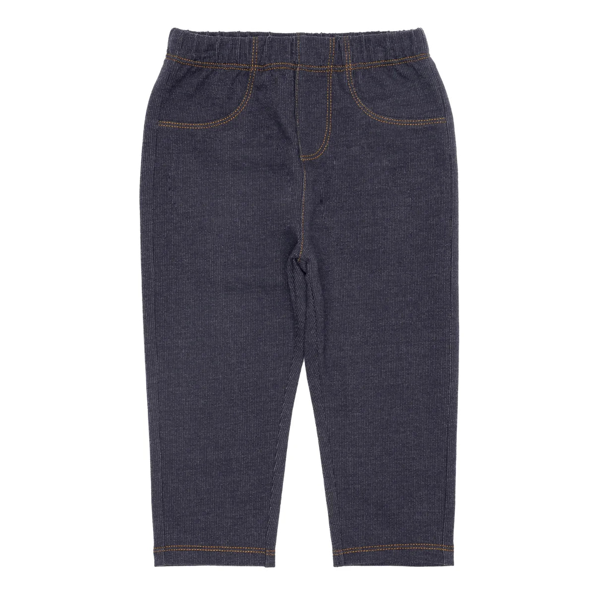 Pantalon bébé bleu foncé en denim avec surpiqûres