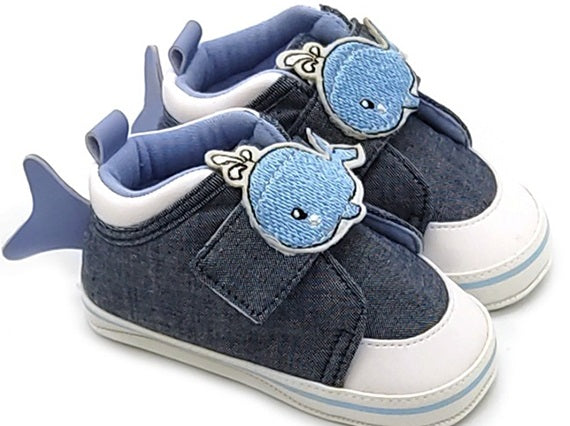 Chaussures à scratch Grises - Baleine