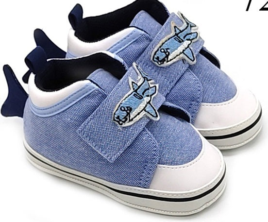 Chaussures à scratch bleues - Requin
