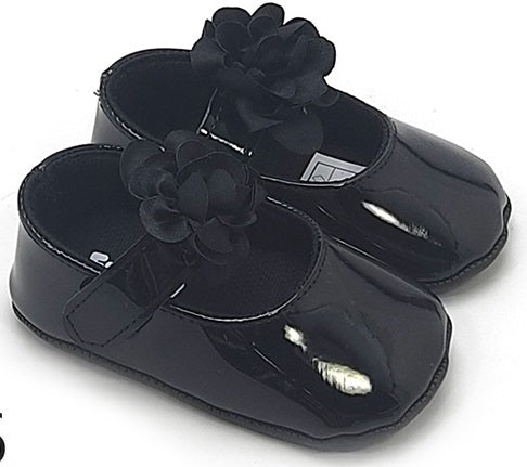 Ballerine noire avec fleur