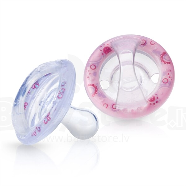 Sucette 100% silicone Surmoulé Natural Flex Cerise 0-6mois - Nûby