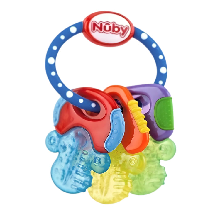 Clefs de dentition IcyBite réfrigérante avec ICE GEL +4 mois BLEU - Nûby