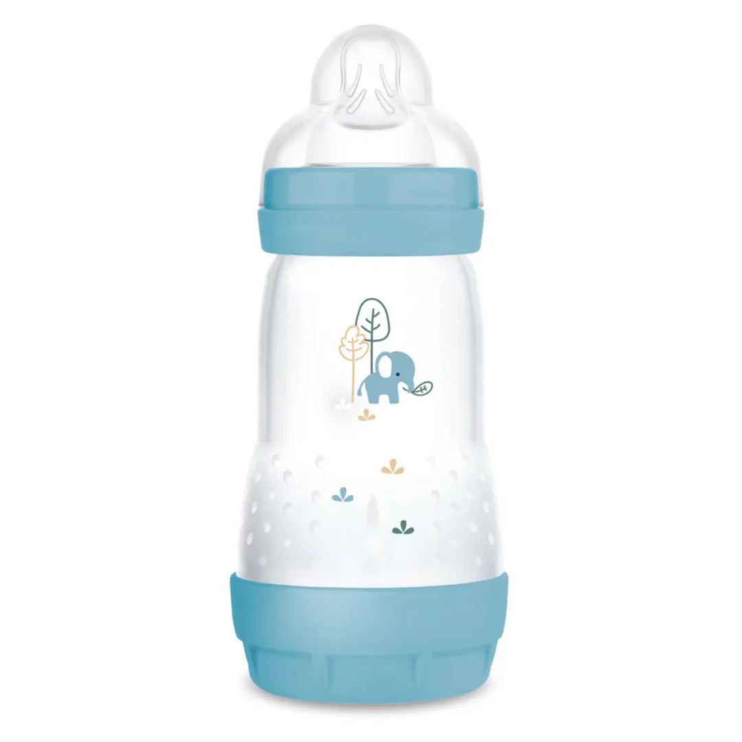 Biberon MAM Easy Start anti-colique bleu avec tétine et capuchon
