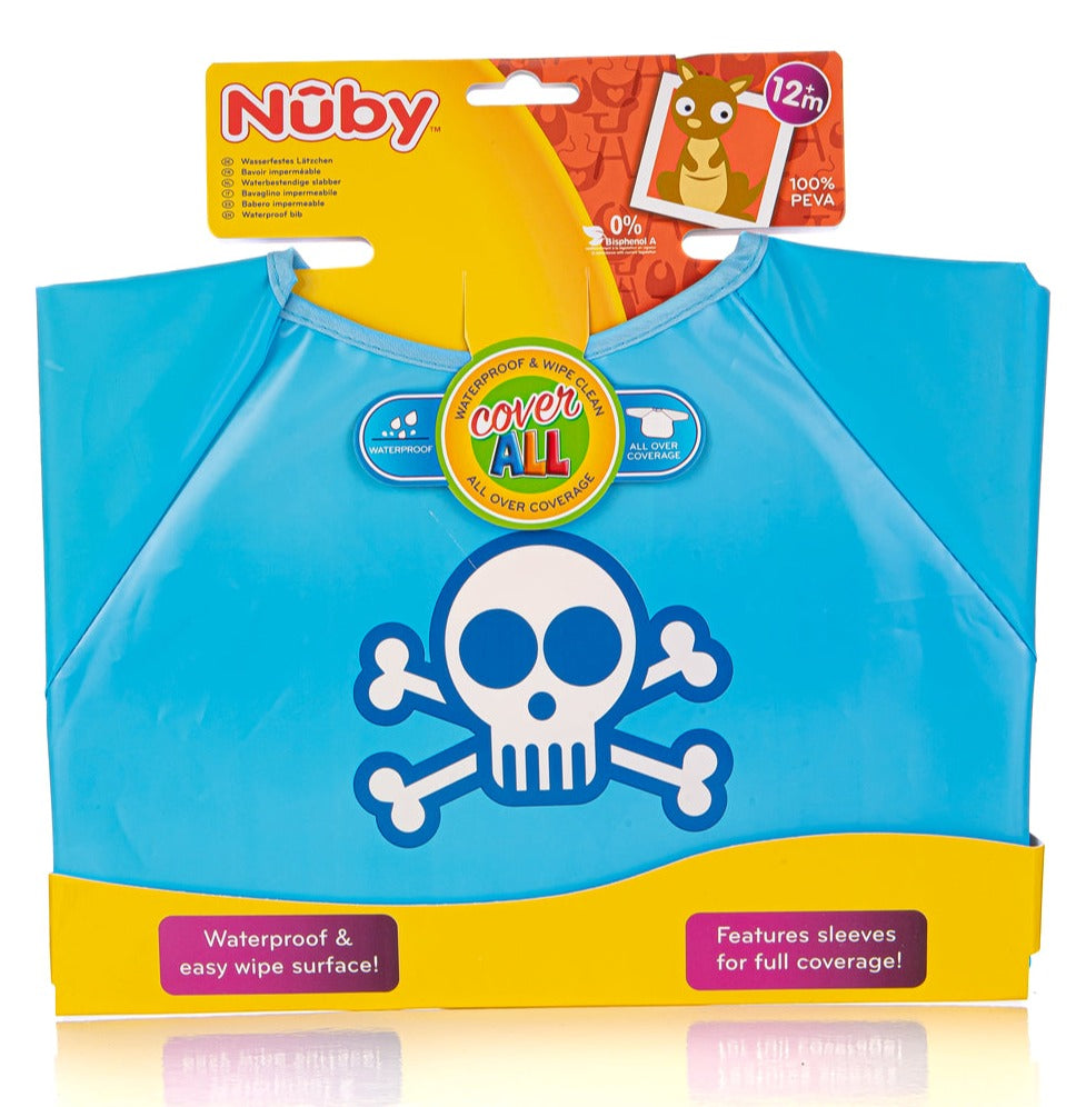 Bavoir imprimé Impermeable manches longues - +12mois - Nûby