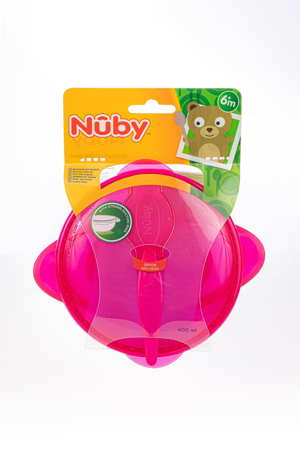 Assiette profonde PP 400ml avec ventouse, cuillière et couvercle +9 mois - Nûby