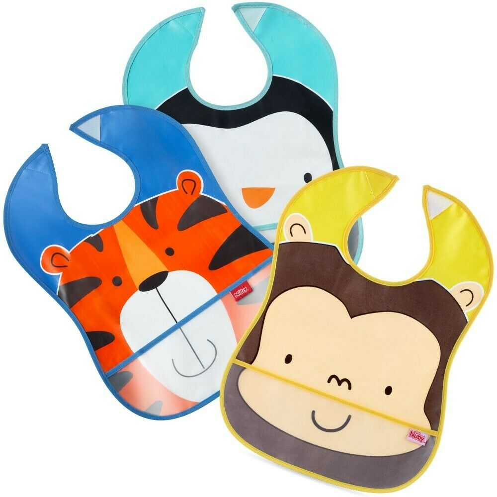 Bavoir imperméable avec poche +3 mois - Nûby