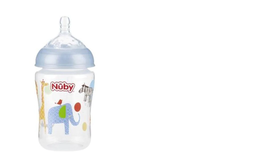 Biberon col large imprimé en PP avec tétine anti-colique 270ml +0mois - Nûby