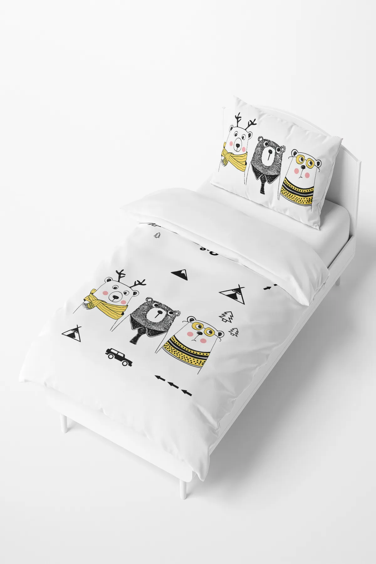 Housse de couette Yellow Bears 160x220cm