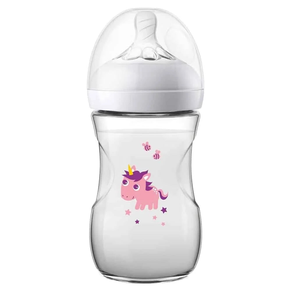 Biberon Avent Natural plastique 1m+ 260 ml déco Licorne