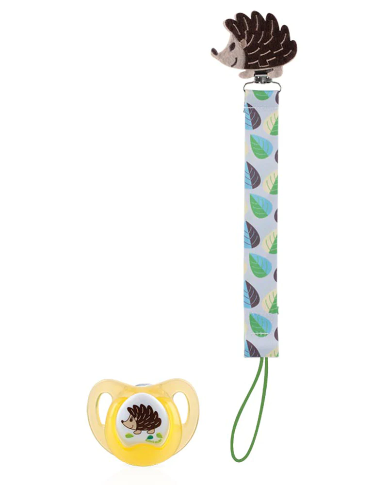 Sucette confort avec attache-sucette Hérisson Nûby