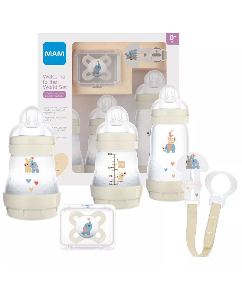 MAM Coffret nouveau-né Welcome to the world blanc cassé