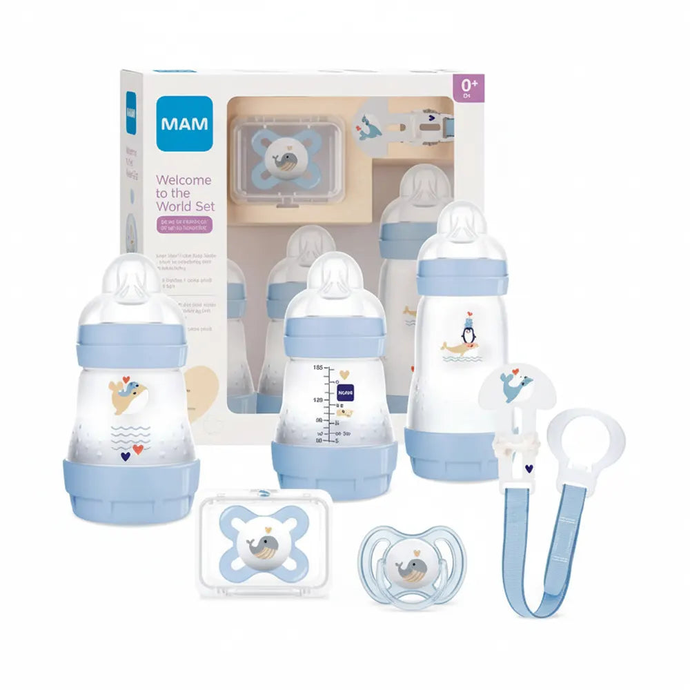 MAM Coffret nouveau-né Welcome to the world bleu