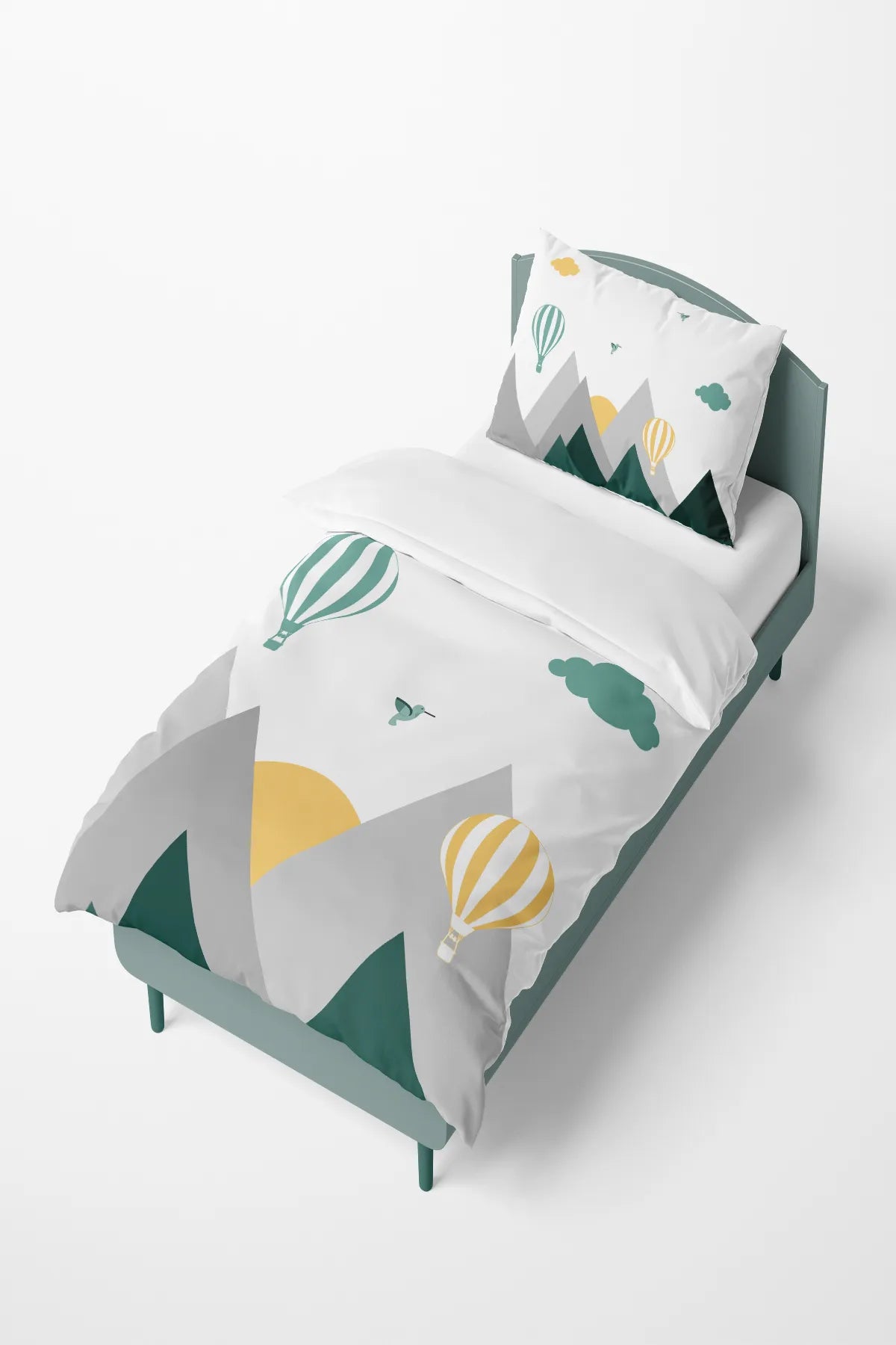 Housse de couette Montagne verte 160x220cm