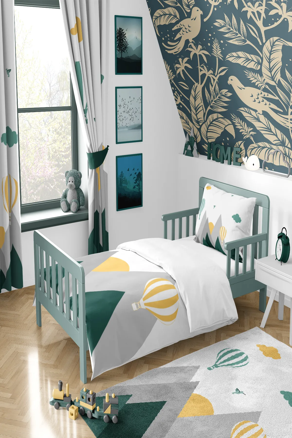 Housse de couette Montagne verte 160x220cm