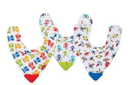 Bavoir imprimé en tissu avec téton triangulaire pour poussée dentaire +3 mois - Nûby