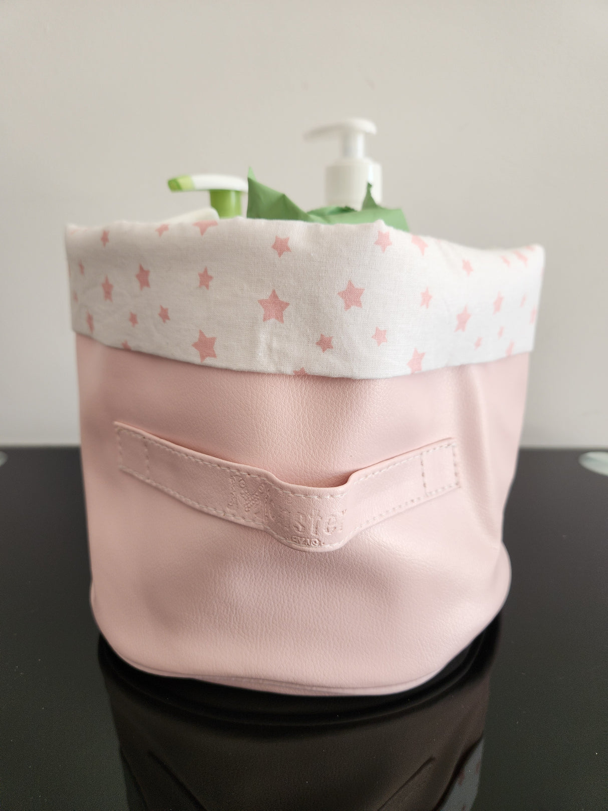 Panier rose rond étoile rose