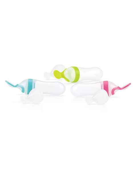 Biberon cuillère semi-rigide en silicone pour repas liquide (soupe, compote) +6mois - Nûby
