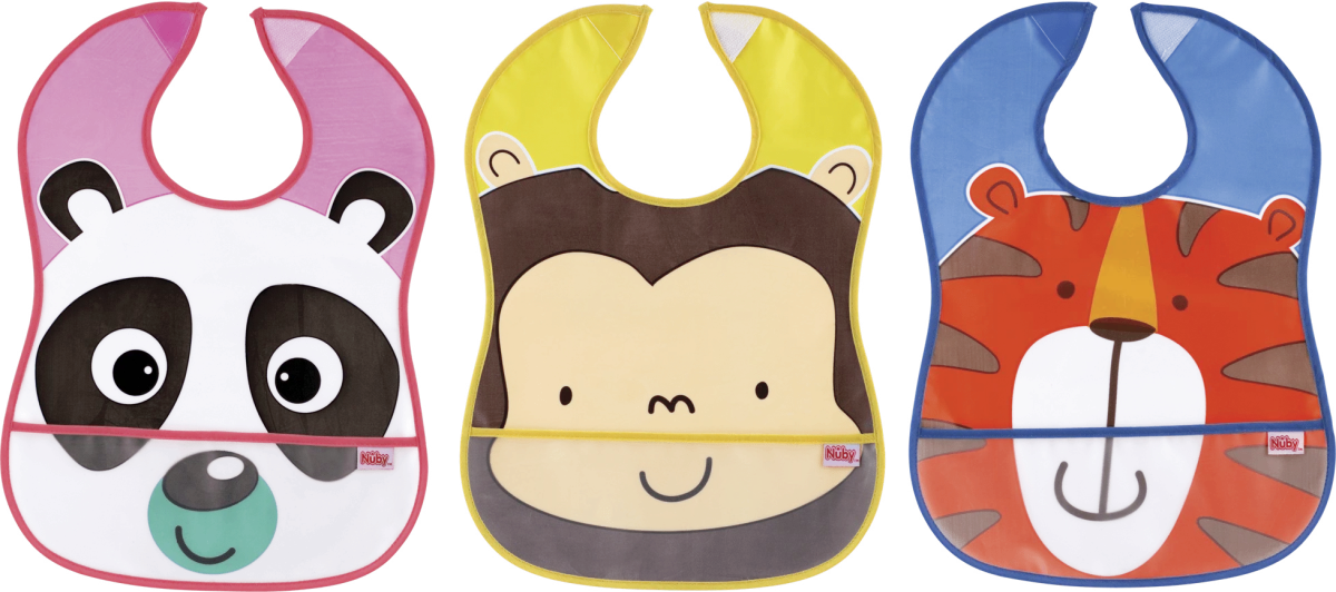 Bavoir imperméable avec poche +3 mois - Nûby