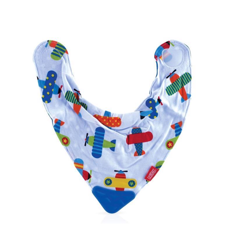 Bavoir imprimé en tissu avec téton triangulaire pour poussée dentaire +3 mois - Nûby