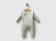 Combinaison bébé Sour à pois, gris-vert, col rond et ouverture pression