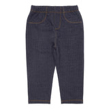 Pantalon bébé bleu foncé en denim avec surpiqûres