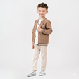 Veste zippée enfant marron, manches longues
