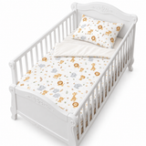 Housse de couette pour lit enfant blanche, imprimé animaux (100 x 150 cm)