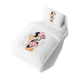 Housse de couette blanche 160x220 cm avec Mickey et Minnie au style dessin animé