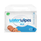 Pack de lingettes bébé WaterWipes, 4x60, lingettes blanches
