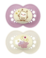 MAM 2 Sucettes Original Nuit 6M+ - Mauve & Blanc