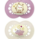 MAM 2 Sucettes Original Nuit 6M+ - Mauve & Blanc