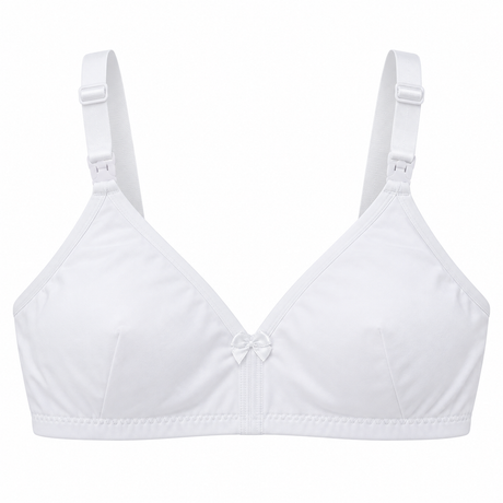 Soutien-gorge d’allaitement blanc à bretelles réglables et fermeture centrale