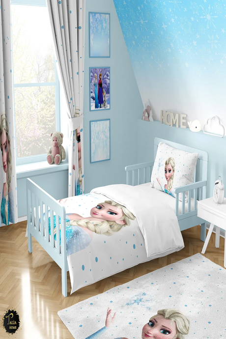 Housse de couette 160x220 cm et taie assortie, motif gouttes avec Elsa