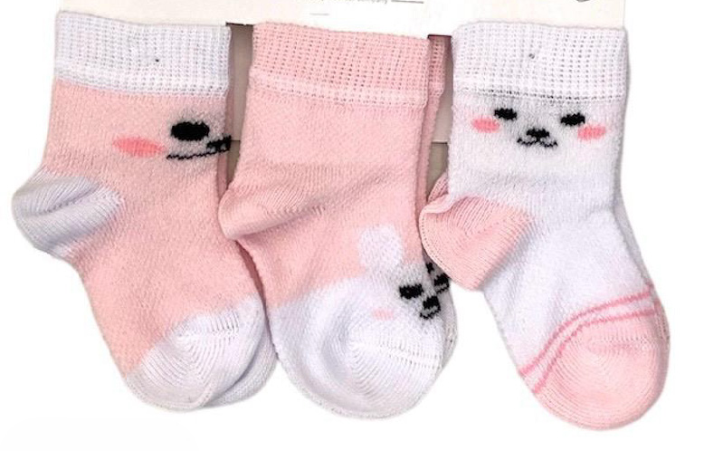 Paires de 3 chaussettes roses