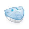 Boîte doseuse MAM en plastique bleu et transparent avec couvercle
