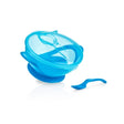 Assiette creuse PP 400 ml Nûby bleue avec couvercle et cuillère