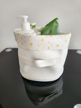 Panier blanc cassé rond étoile jaune