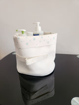 Panier blanc cassé rond étoile vert