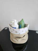 Panier beige rond étoile beige