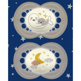 MAM 2 Sucettes Original Nuit 6M+ - blanc cassé