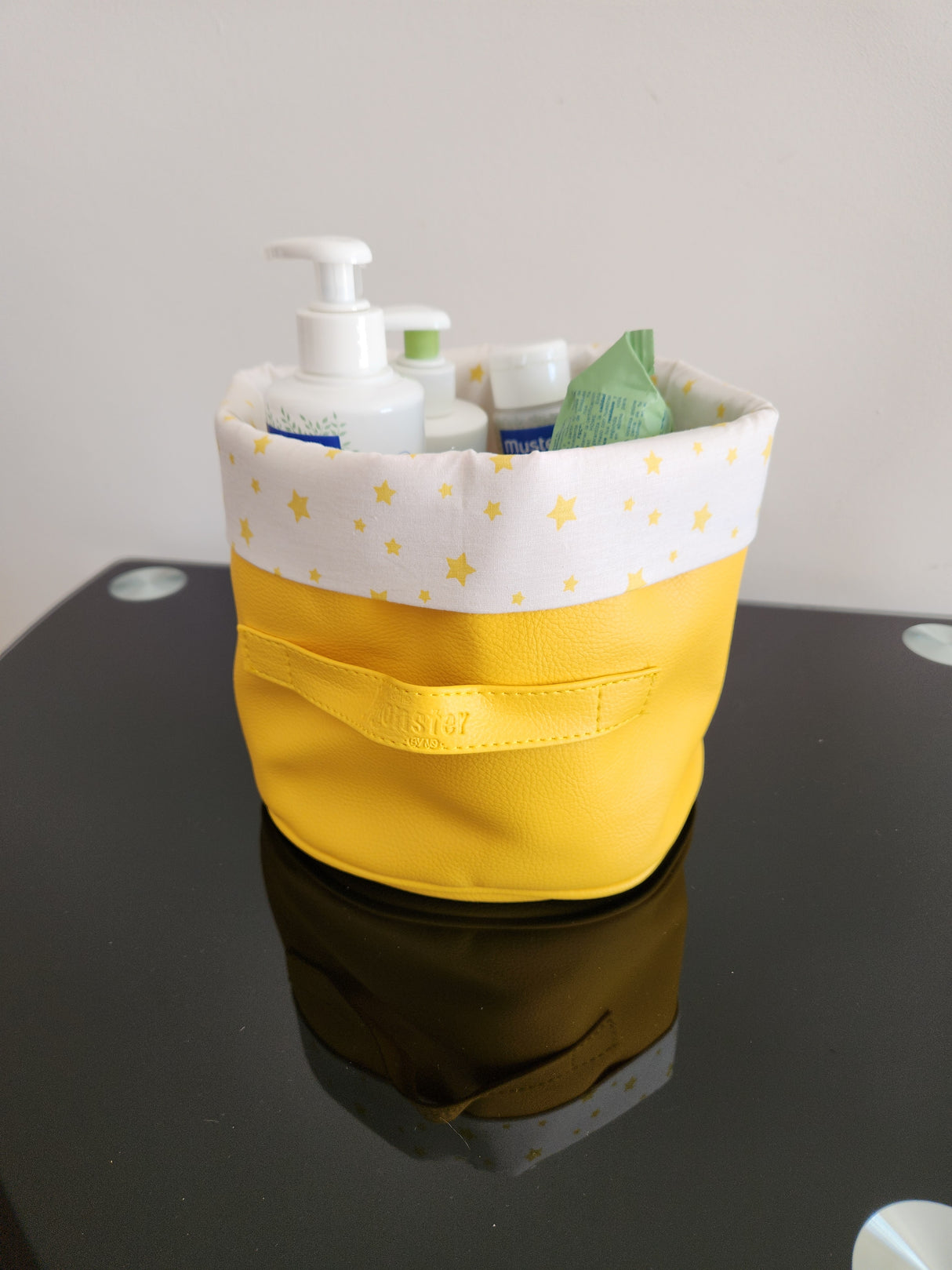 Panier jaune rond étoile jaune