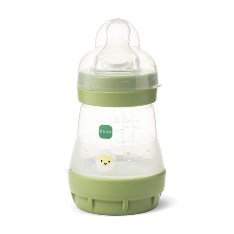 Biberon MAM Easy Start anti-colique, 160 ml, tétine transparente et anneau vert